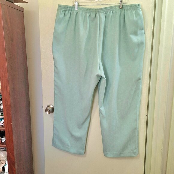 Alfred Dunner Botanical Gardens Straight Leg Pants, Seafoam Green, 24W - Picture 4 of 5